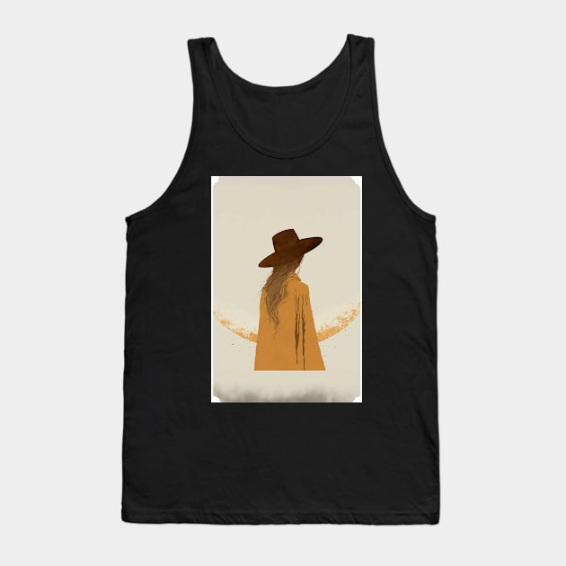 Minimalist Boho Art Aesthetic Artwork Female Bohemian Style Tank Top by PlimPlom